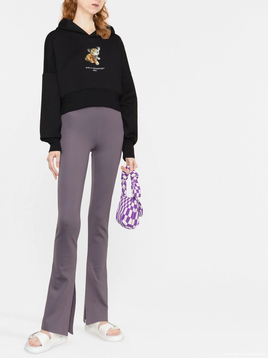 Cheap McCartney Women hoodie Stella cropped tiger-print 0726